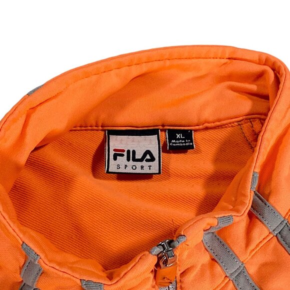 FILA Jacket Womens XL Orange Performance Full Thumb Hole Full Zip Activewear - Picture 8 of 16